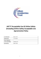 AAT IT Acceptable Use & Online Safety (Including Online Safety Acceptable Use Agreements) Policy